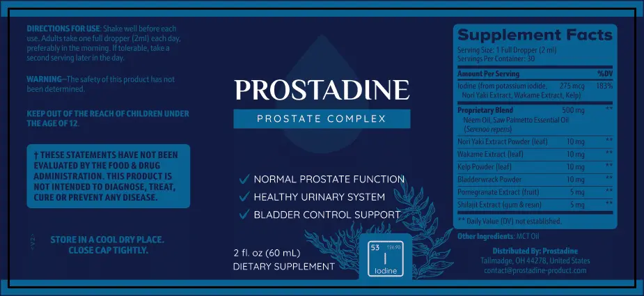 Prostadine supplement facts